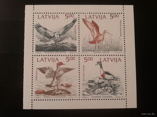 Латвия 1992 Птицы