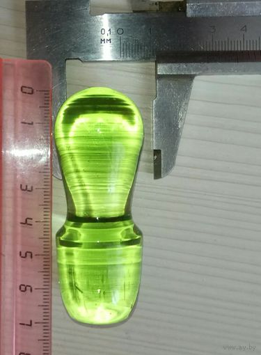 Стеклянная пробка на графин СССР зелёное стекло сплошное массив