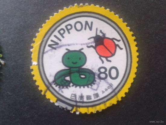 Япония 2002 день марки, гусеница и божья коровка