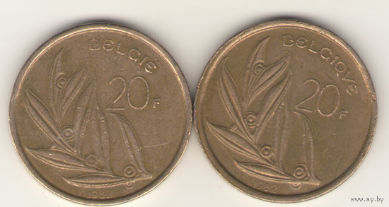 Пара: 20 франков 1982 г. Q: KM#159 и E: KM#160.