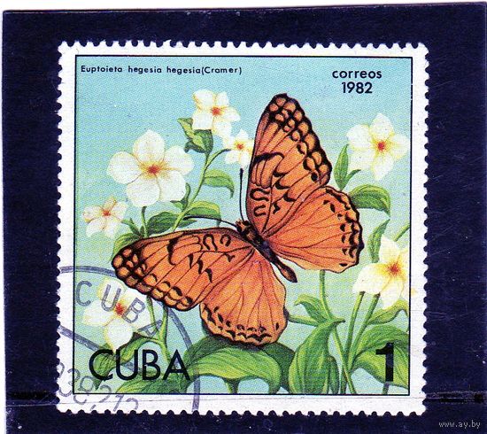 Куба.Ми-2672.Мексиканская фриритарий (Euptoieta hegesia) Серия: Бабочки.1982.