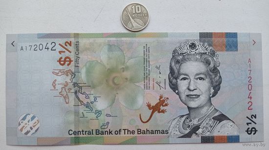 Werty71 Багамы багамские острова 1/2 доллара 2019 UNC банкнота 50 центов