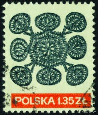 Стандартный выпуск. Узоры из бумаги Польша 1971 год 1 марка