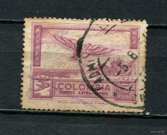 Колумбия - 1954 - Авиамарка - [Mi. 686] - полная серия - 1 марка. Гашеная.  (Лот 49CM)