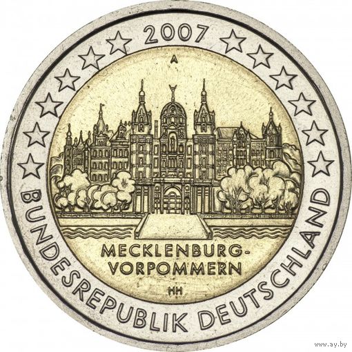 2 евро 2007 Германия F Федеральные земли: Передняя Померания UNC