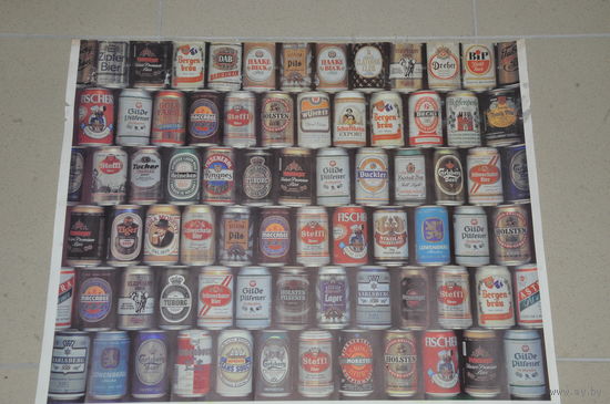Импортный  плакат из 90-х о всех сортах  немецкого пива.