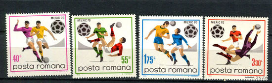 Румыния - 1970 - Футбол - (у номиналов 1,75 и 3,30 незначительные пятна на клее) - [Mi. 2842-2845] - полная серия - 4 марки. MNH.  (Лот 197AP)