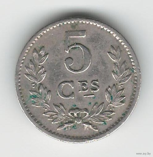 Люксембург 5 сантимов 1924 года