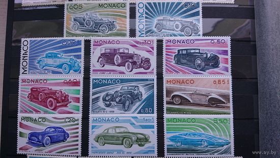 Монако 1975 Автомобили (Мих.1191-1201) **, полная серия, 11 марок