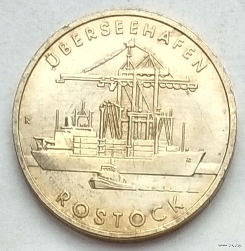 Германия (ГДР) 5 марок 1988 г. 30 лет порту города Росток