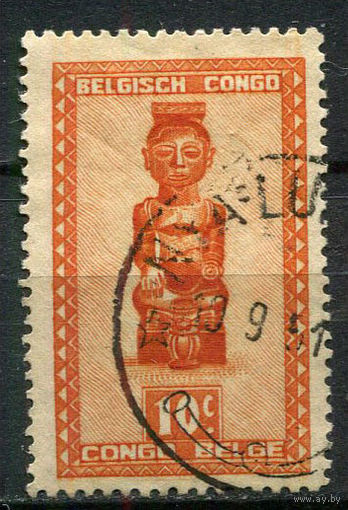 Бельгийское Конго - 1947/1950 - Искусство 10С - [Mi.263] - 1 марка. Гашеная.  (Лот 32EX)-T25P1