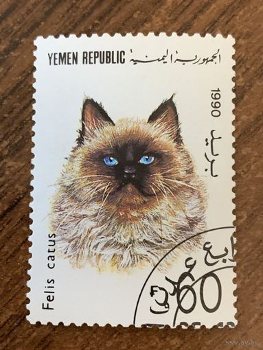 Йемен 1990. Домашние кошки. Felis catus. Марка из серии