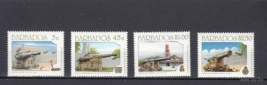 Старинные пушки. Барбадос. 1993. 4 марки (полная серия). Michel N 827-830 (8,5 е)
