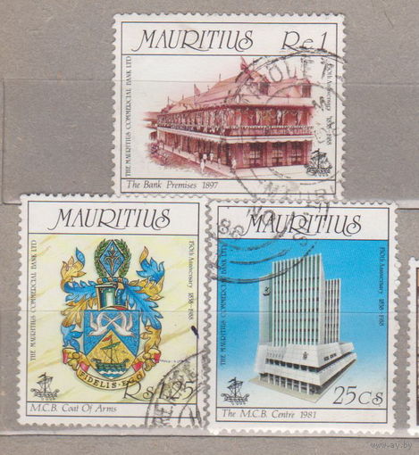 Архитектура Герб 150-летие Коммерческого банка Маврикия Маврикий 1988 год  лот 16