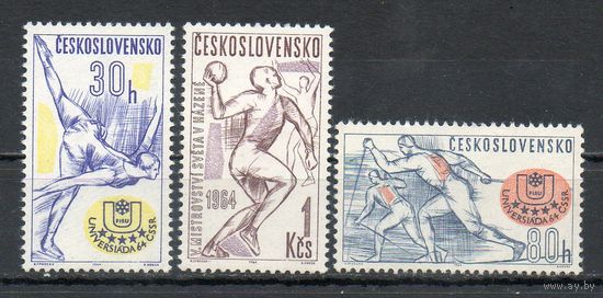 Международные зимние студенческие спортивные игры Чехословакия 1964 год серия из 3-х марок