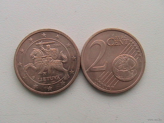 Литва 2 евро цент 2015 г