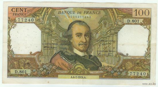 Франция, 100 франков 1974 год