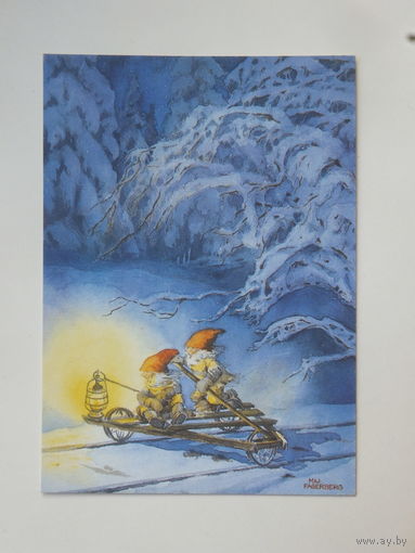 Швеция новогодняя открытка 1980-е  10х15   см