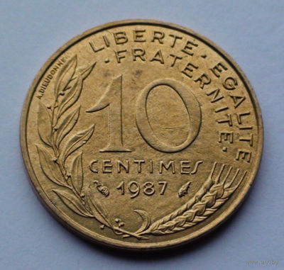 Франция 10 сантимов. 1987