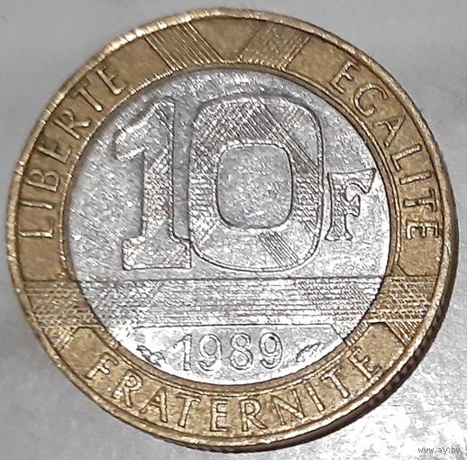Франция 10 франков, 1989 (7-5-5)