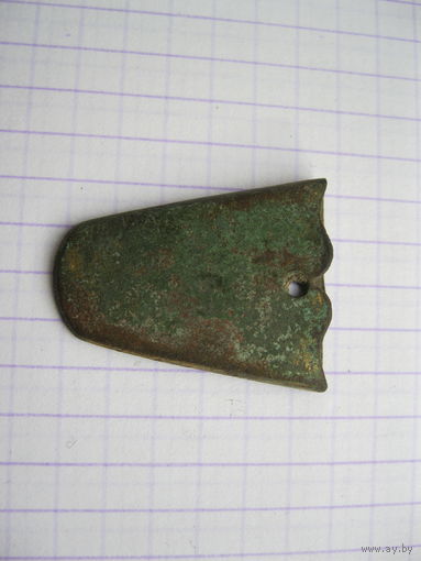 Старинный наконечник ножен Х.О. Бронза, остатки позолоты.