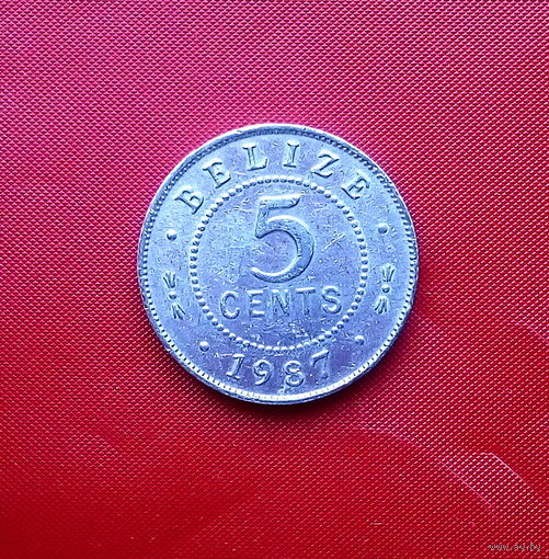 89-13 Белиз, 5 центов 1987 г. Единственное предложение монеты данного года на АУ