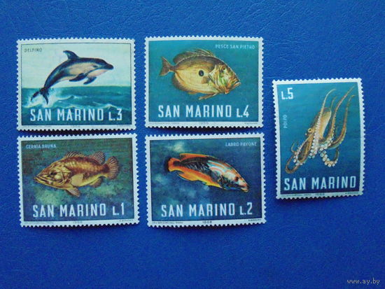 Сан-Марино 1966г. Морская фауна.