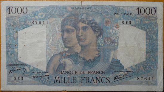 1000 франков 1945г P130