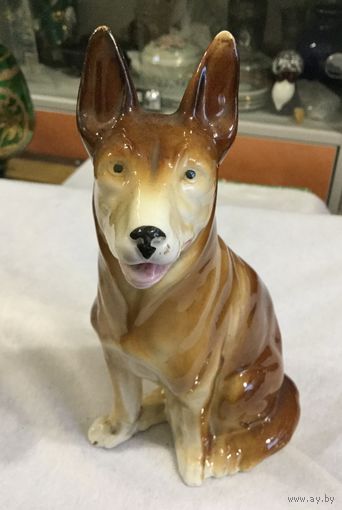 Фарфоровая статуэтка Овчарка рыжая (собака), Германия.
