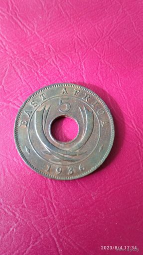Британская Восточная Африка 5 центов 1936 KN