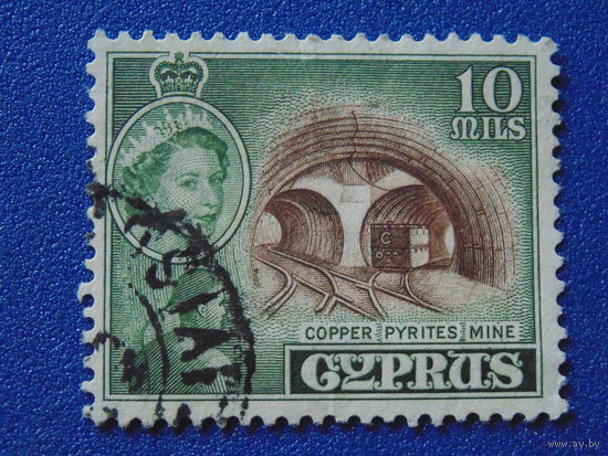 Британский Кипр 1955 г. Королева Елизавета II.