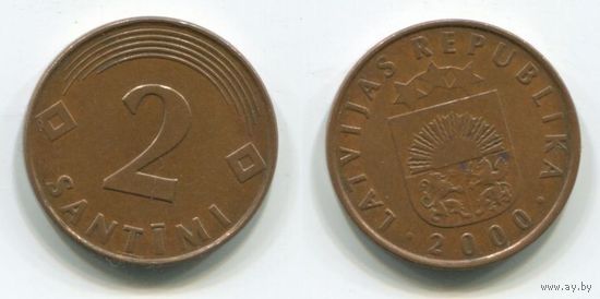 Латвия. 2 сантима (2000)