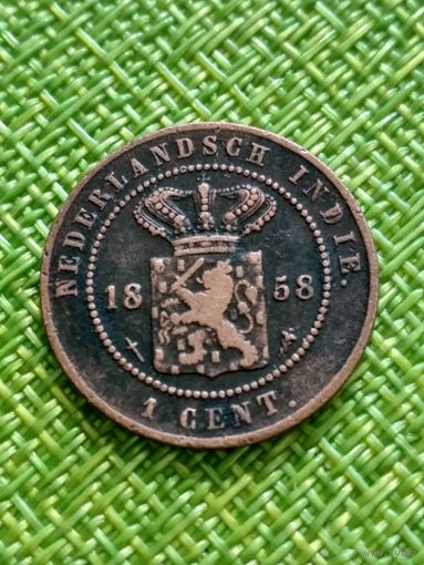Нидерландская Индия 1 цент 1858 г
