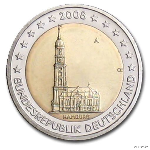 2 евро 2008 Германия G Гамбург UNC