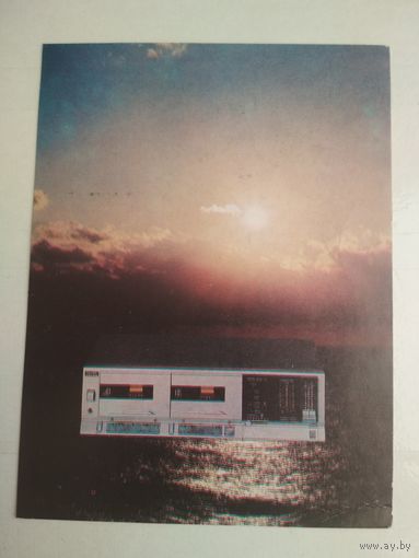Карманный календарик . Магнитофон . 1988 год