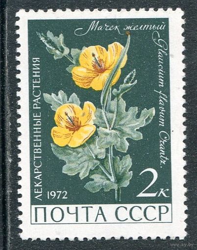 СССР 1972. Лекарственные растения. Мачек желтый