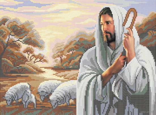 Картина для вышивки бисером " Господь - пастырь мой"