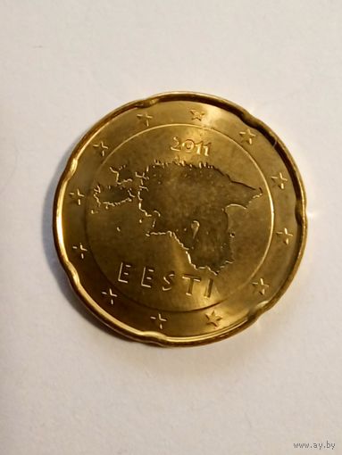 Эстония 20 евроцентов 2011 г С пакета для ознакомления ,без обращения UNC