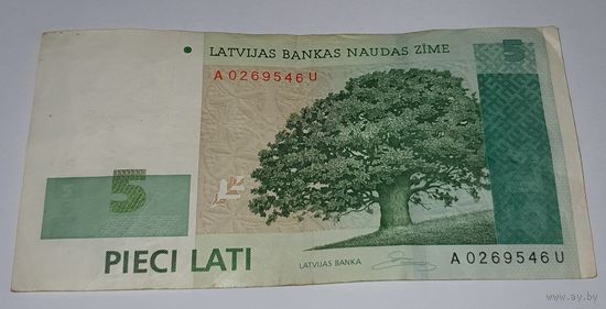 Латвия 5 латов 2007
