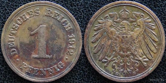 YS: Германия, Рейх, 1 пфенниг 1912E, KM# 10