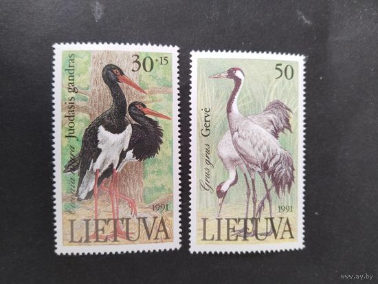 Литва  1991 2м птицы