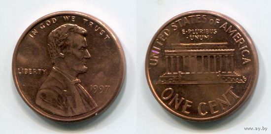 США. 1 цент (1997, XF)