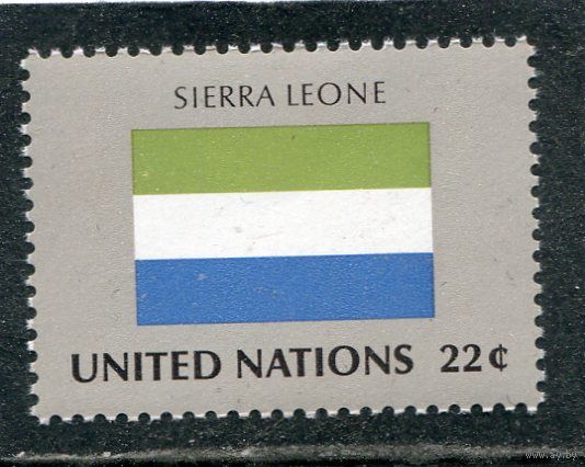 США. ООН Нью Йорк. Флаг Сьерра Леоне