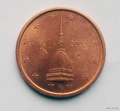 Италия 2 евроцента 2002