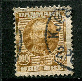 Дания - 1907/1912 - Король Фредерик VIII 100 Ore - [Mi.59] - 1 марка. Гашеная.  (Лот 73BW)
