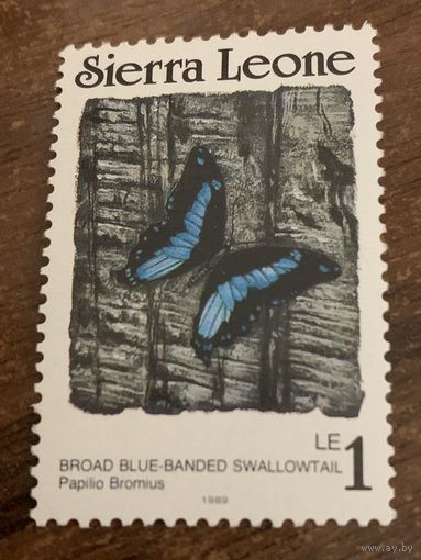 Сьерра Леоне 1989. Бабочки. Papilio Bromius. Марка из серии