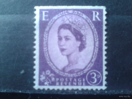 Англия 1958 Королева Елизавета 2* 3 пенса, марка из буклета