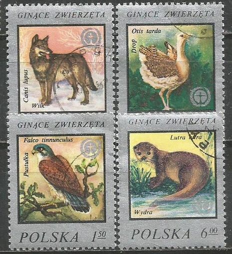 Польша. Исчезающие животные. 1977г. Mi#2504-07. Серия.