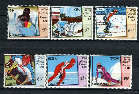 Лаос - 1988 - Зимние олимпийские игры - [Mi. 1060-1065] - полная серия - 6 марок. MNH.  (LOT V58)