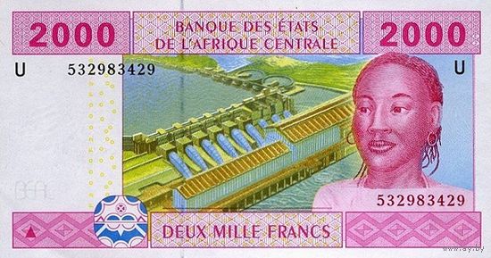 Камерун 2000 франков образца 2002 года UNC p208Ue